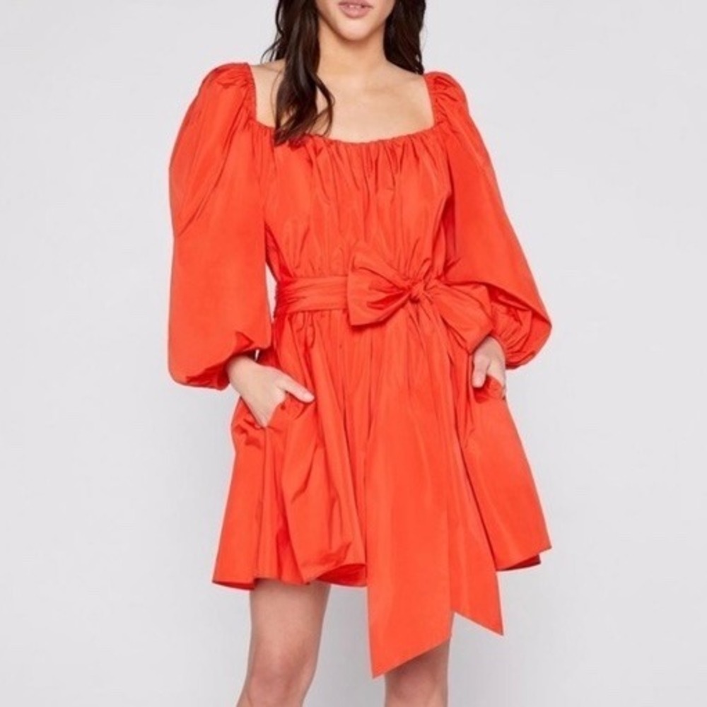 Cinq a Sept Delilah Mini‎ Dress Size 4 Fire Coral Fit and Flare Designer Party
